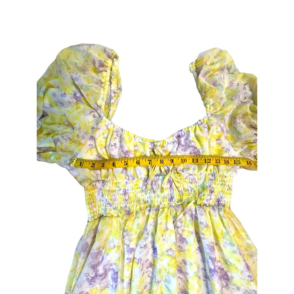 HYFVE Watercolor Floral Babydoll Dress - Size  L - Picture 5 of 14